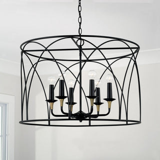 Capital Lighting 345661 Amara 6 Light 28"W Drum Chandelier - Matte Black with