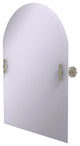 Frameless Arched Top Beveled Edge Tilt Mirror, Polished Nickel