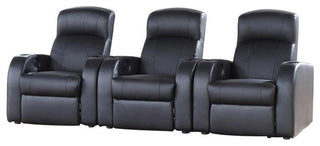 Coaster Cyrus 3-piece Leather Upholstered Recliner Set Black