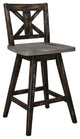 Kaden Dining Room Collection, Counter Height Dining Swivel Chairs, Set of 2, Bla