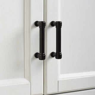 Tara 3-Piece Pantry Set, Distressed White Pantry and 2 Linen Cabinets