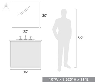 Golden Lighting 3306-1W OP Orwell 10" Tall Bathroom Sconce - Matte Black