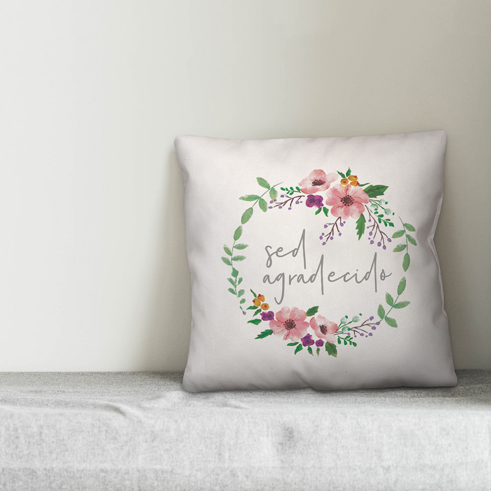 Estar Agradecido 18x18 Spun Poly Pillow