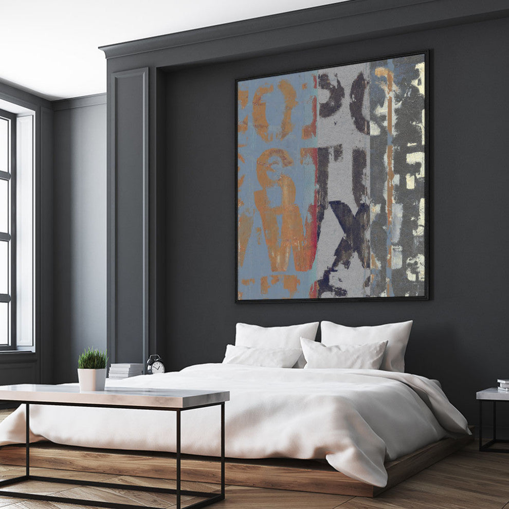 "Alphabet Overlay II" Fine Art Giant Canvas Print, 54"x54"