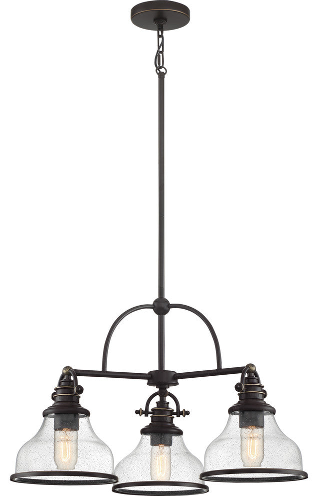 Quoizel Grant - Seedy Glass Three Light Chandelier GRTS5103PN