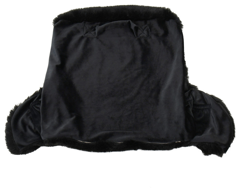 Faux Fur Bedrest Shell, Black, 20"x18" X17"