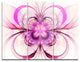 "Purple Fractal Flower Pattern" Digital Metal Wall Art, 3 Panels, 36"x28"
