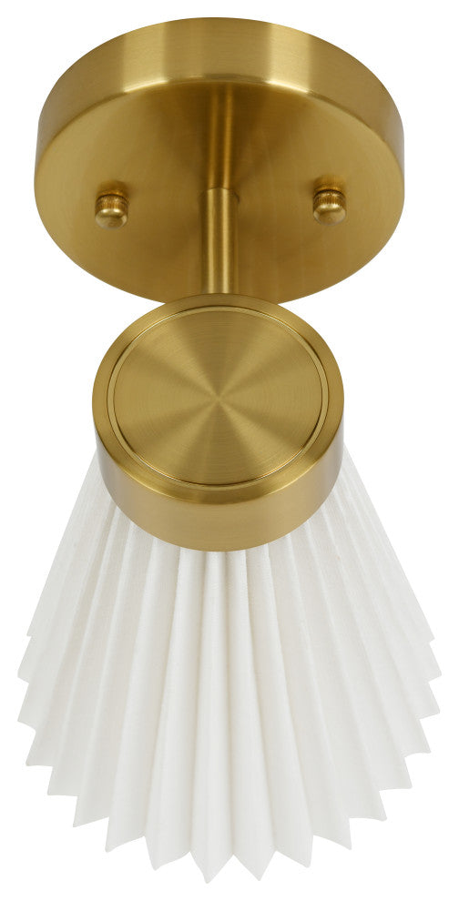 Beacon Lighting Amore Pleated Wall Bracket, Brass With White Linen Shade, 1 Light