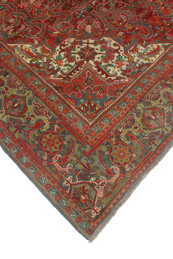 Vintage Heriz Edouard Red/Charcoal Rug, 7'10x10'7