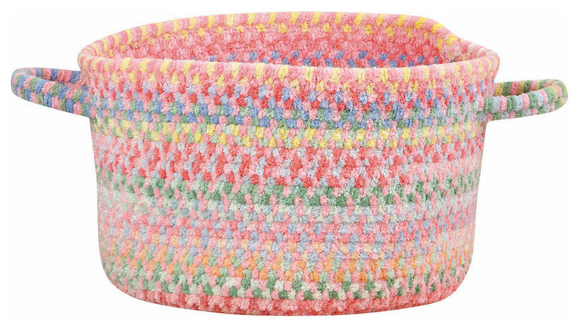 Baby's Breath Braided Basket, Pink, 20"x20"x12"