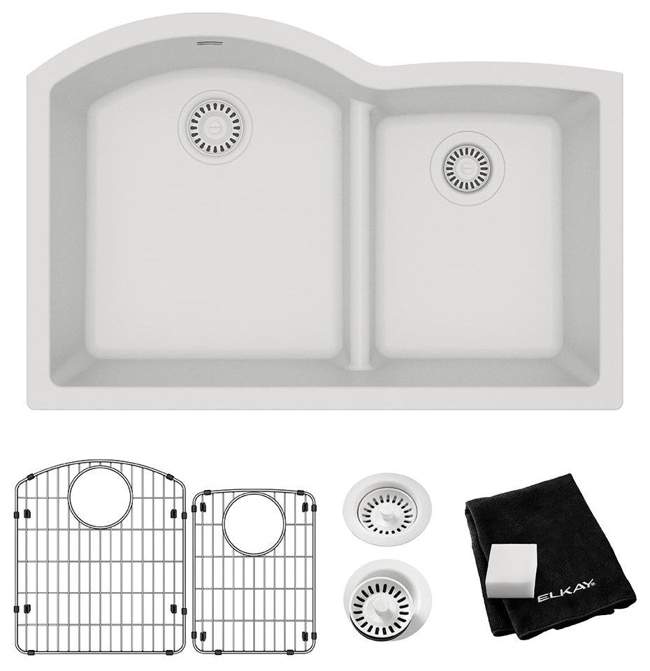 Elkay Quartz Classic 33" x 22" Sink Kit, White