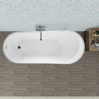 Vanity Art Freestanding Acrylic Soaking Bathtub, 67"