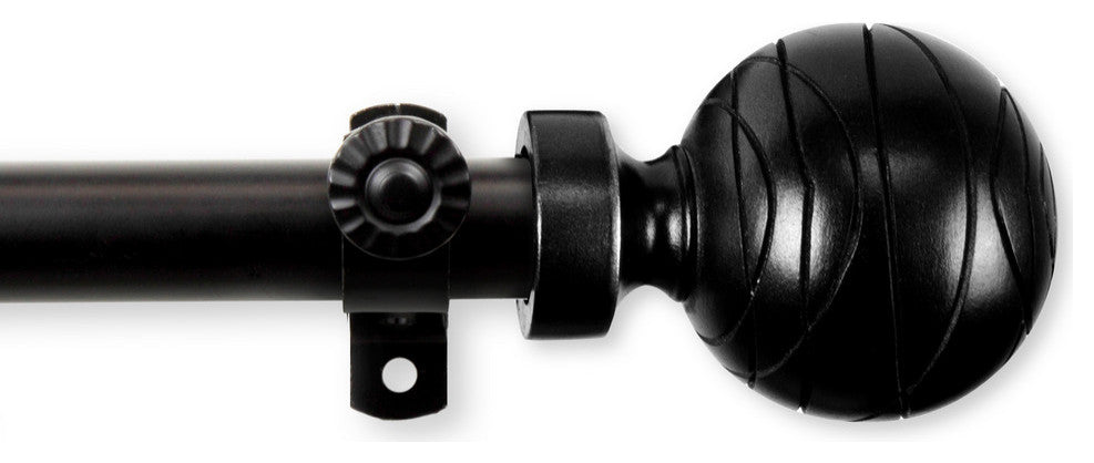 Andre Multi Angle Ceiling Rod 28-48 inch, Black, One Sided