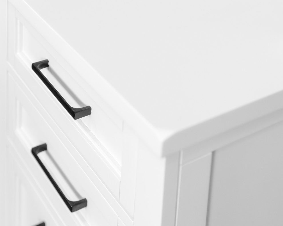 Modern Wood Desk Office Writing Table Credenza Fully Assembled White Finish