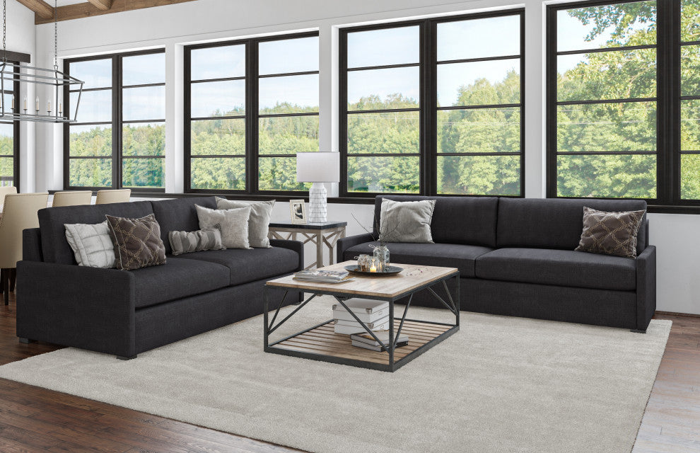 Nativa Interiors Kimpton 79" Sofa, Charcoal, Depth: Classic