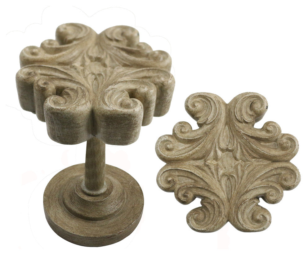 Urbanest Acanthus Medallion Drapery Holdback, Cottage, Set of 2