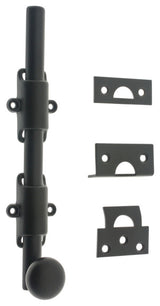 Genuine Solid Brass 8" Heavy Duty Surface Bolt, Matte Black