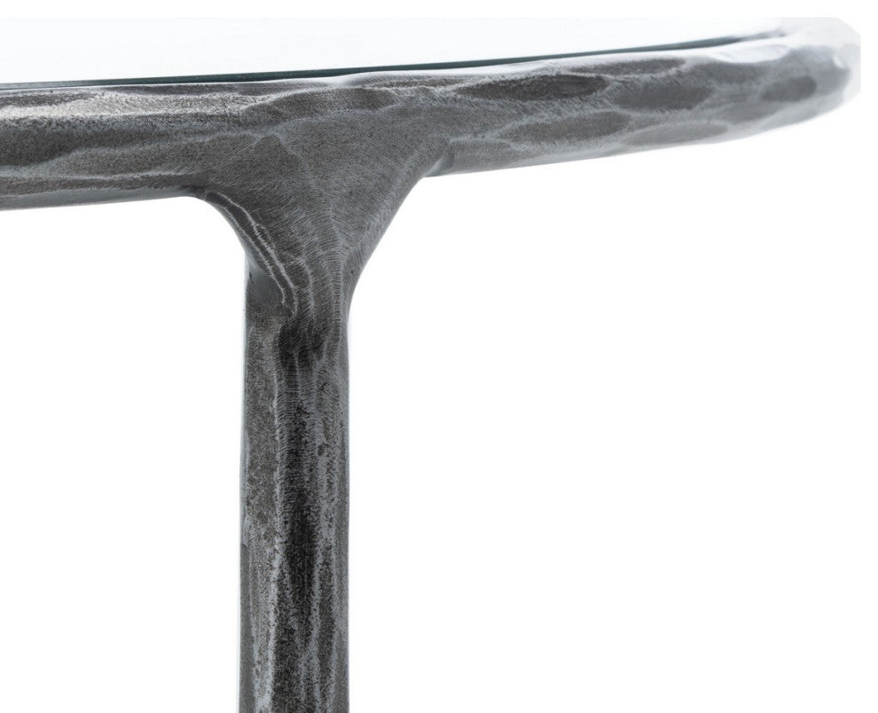 Safavieh Couture Jessa Round Metal Coffee Table, Silver