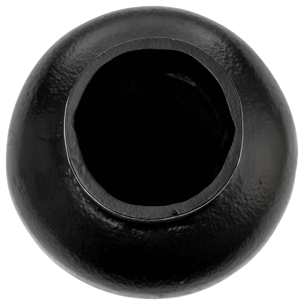 Metal, 12"H, Mid Ellipsoid Vase, Black