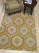 EORC Gold Hand-Tufted Wool Geometric Rug 5'x8'