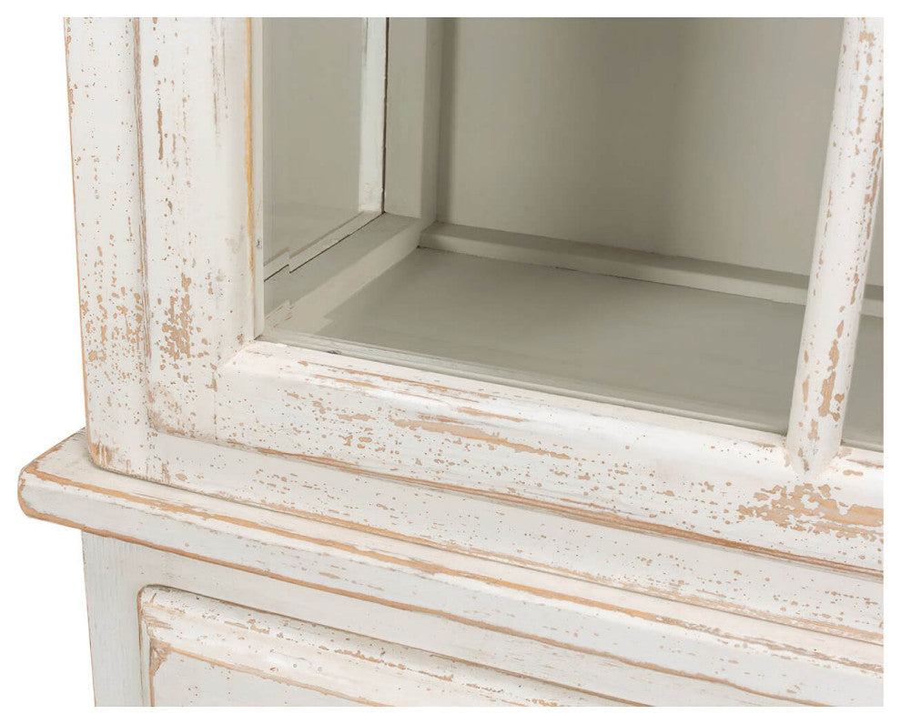 Antiqued White Rustic Bookcase