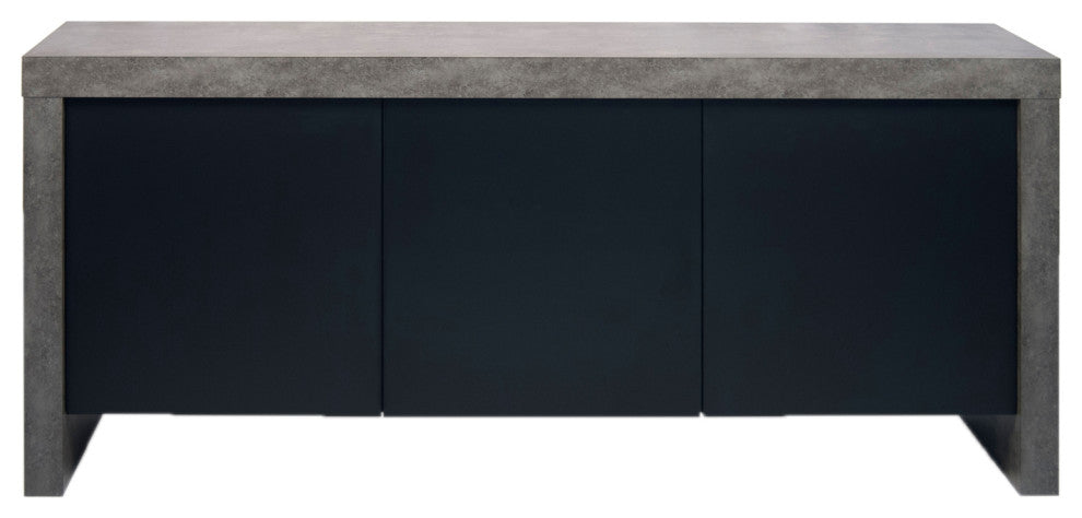 Contemporary Rustic Faux Concrete 3 Door Sideboard
