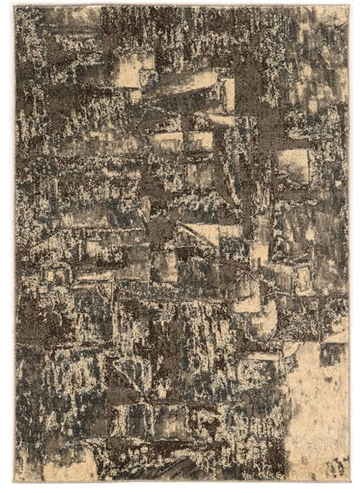 Linon Masters Barcelona Power Loomed Polypropylene 5'x7'6" Rug in Charcoal