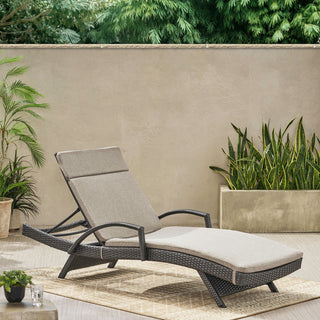 GDF Studio Soleil Outdoor Chaise Lounge Cushion, Charcoal
