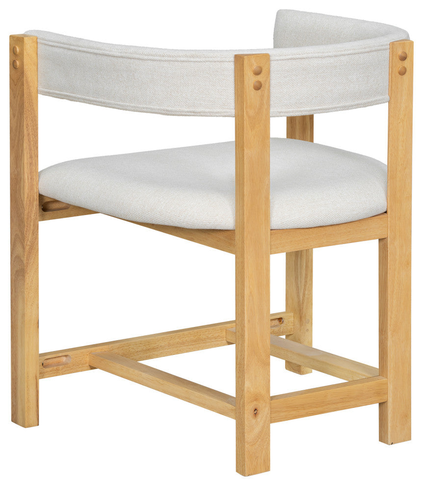 Heise Modern Open Back Dining Armchair With Cushion, Set of 2, Beige/Natural