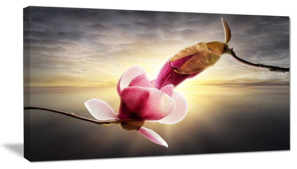 Beautiful Magnolia Flowers, Floral Canvas Art Print, 32"x16"