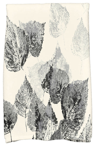 Fall Memories Floral Print Hand Towel, Black