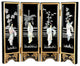 Mini Lacquer Screens, Black Mother of Pearl Ladies