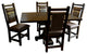 Barnwood Style Timber Peg Pedestal Dining Set, Woodland Smoke, 36" X 60", Bear Run and Palomino Tobacco