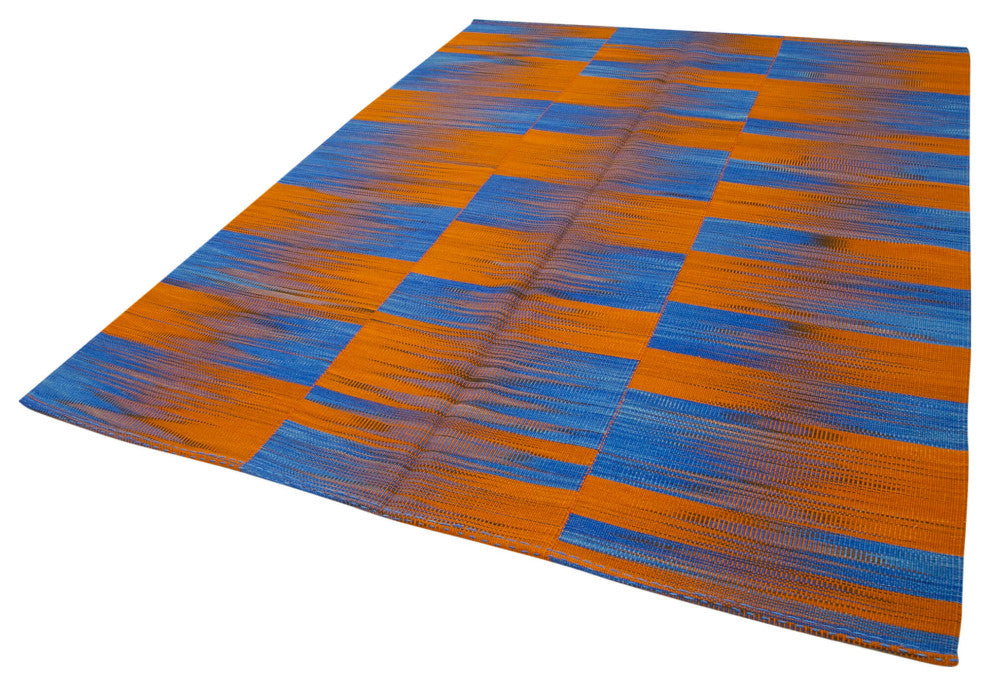 Rug N Carpet - Handmade Turkish 6' 9'' x 9' 1'' Unique Wool Kilim Rug