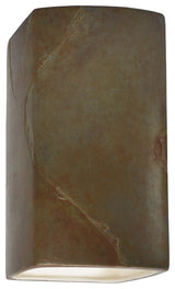 Ambiance, Small Rectangle, Open Top & Bottom Wall Sconce, E26, Incandescent, Tierra Red Slate