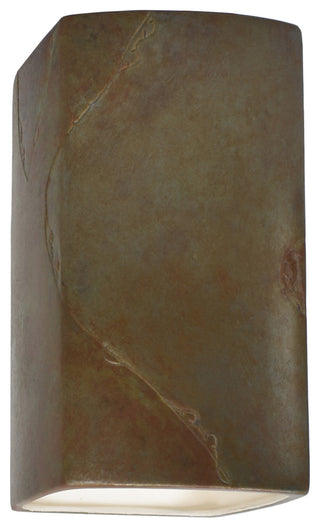 Ambiance, Small Rectangle, Open Top & Bottom Wall Sconce, E26, Incandescent, Tierra Red Slate