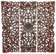 Benzara Three Piece Wooden Wall Panel Set with Traditional Scrollwork, Brown
