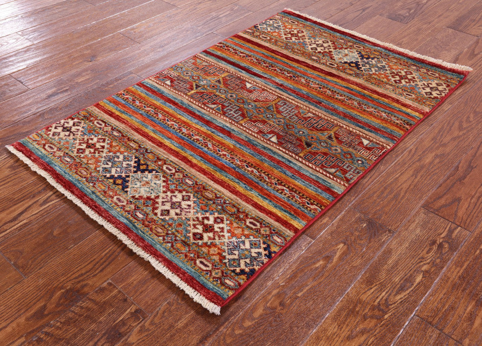2' 6" X 4' 0" Khorjin Super Kazak Hand Knotted Wool Rug Q11033