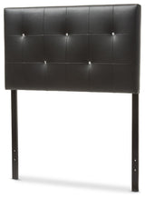 Kirchem Modern Black Faux Leather Upholstered Twin Size Headboard