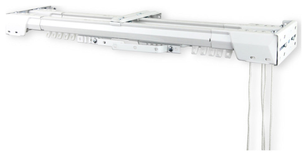 White Heavy Duty Double Traverse Rod, Center Open 48-84"