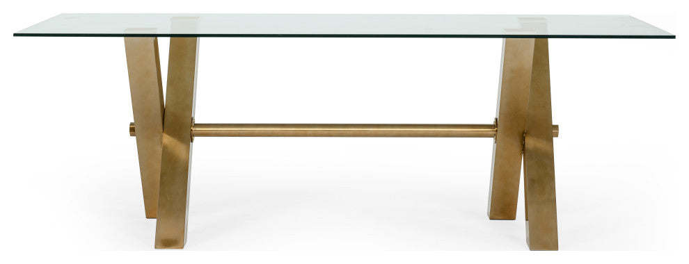 Modrest Dandy Golden and Glass Dining Table