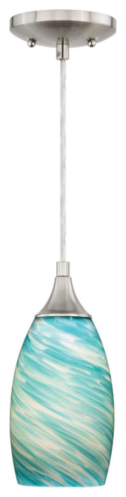 Vaxcel Lighting P0172 Milano 5"W 1 Light Mini Pendant - Satin Nickel