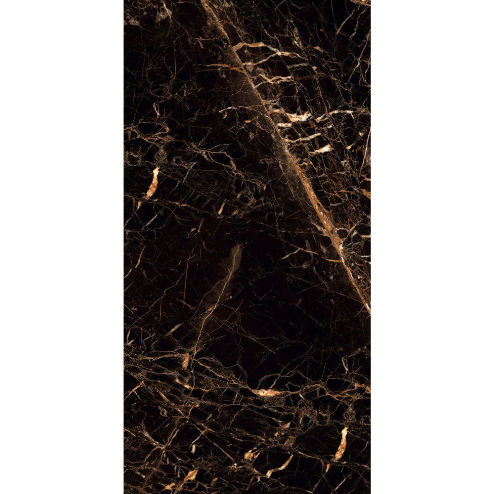Portoro Gold Golden Black High Glossy Tile, 48x48