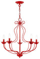 Livex Lighting 5 Light Shiny Red Chandelier