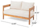 Brooklyn Outdoor Acacia Wood 4 Seat Chat Set With Cushions