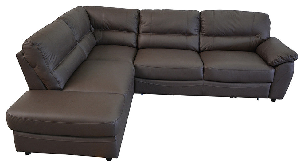Baltica Natural Leather Sectional Sleeper Sofa, Left Corner