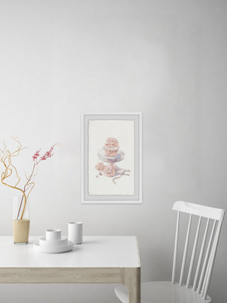 "Fancy Pink Cupcake" Framed Painting Print, 12"x18"