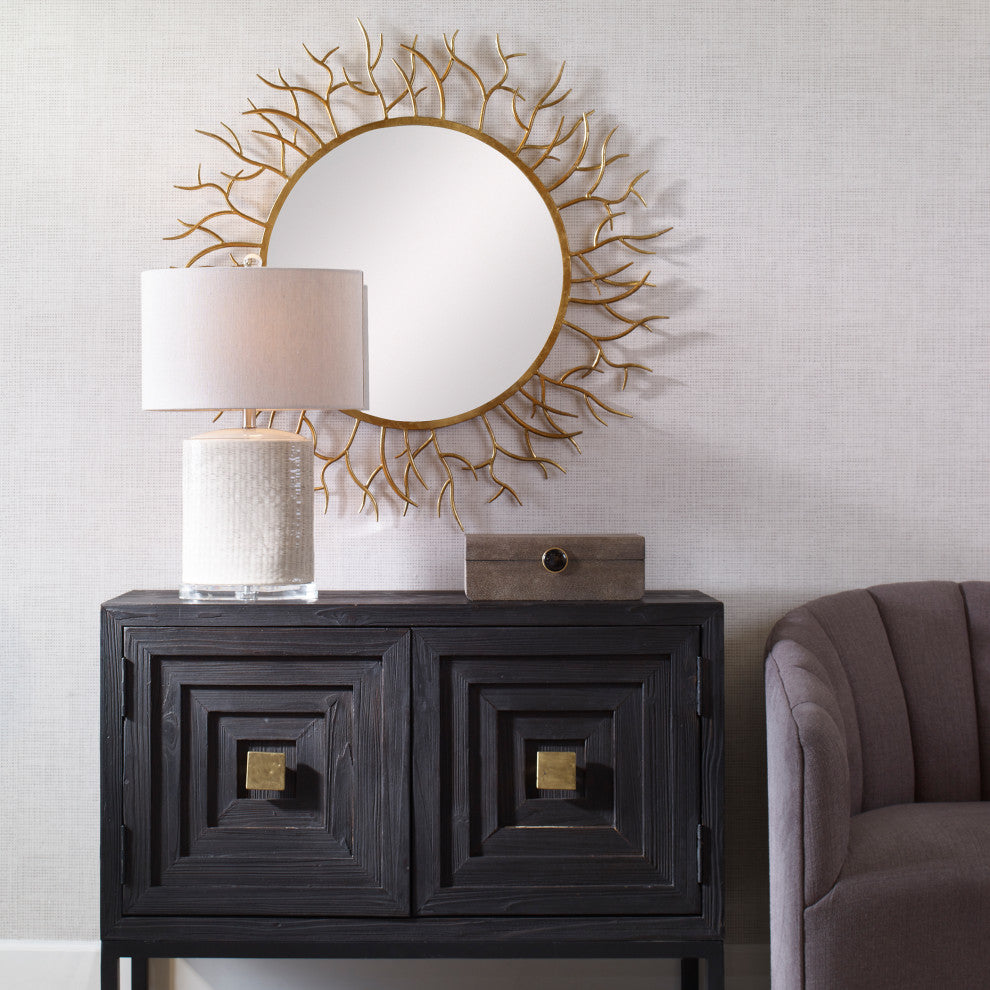 Uttermost 09814 Into The Woods Gold Round Mirror
