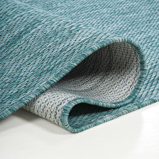 Miles Modern Minimalist Radius Corner Solid Indoor/Outdoor Shaped Area Rug