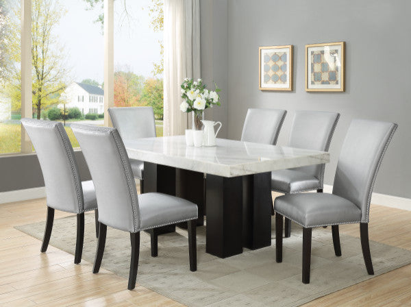Camila Black Dining Chair, Set of 2, Silver